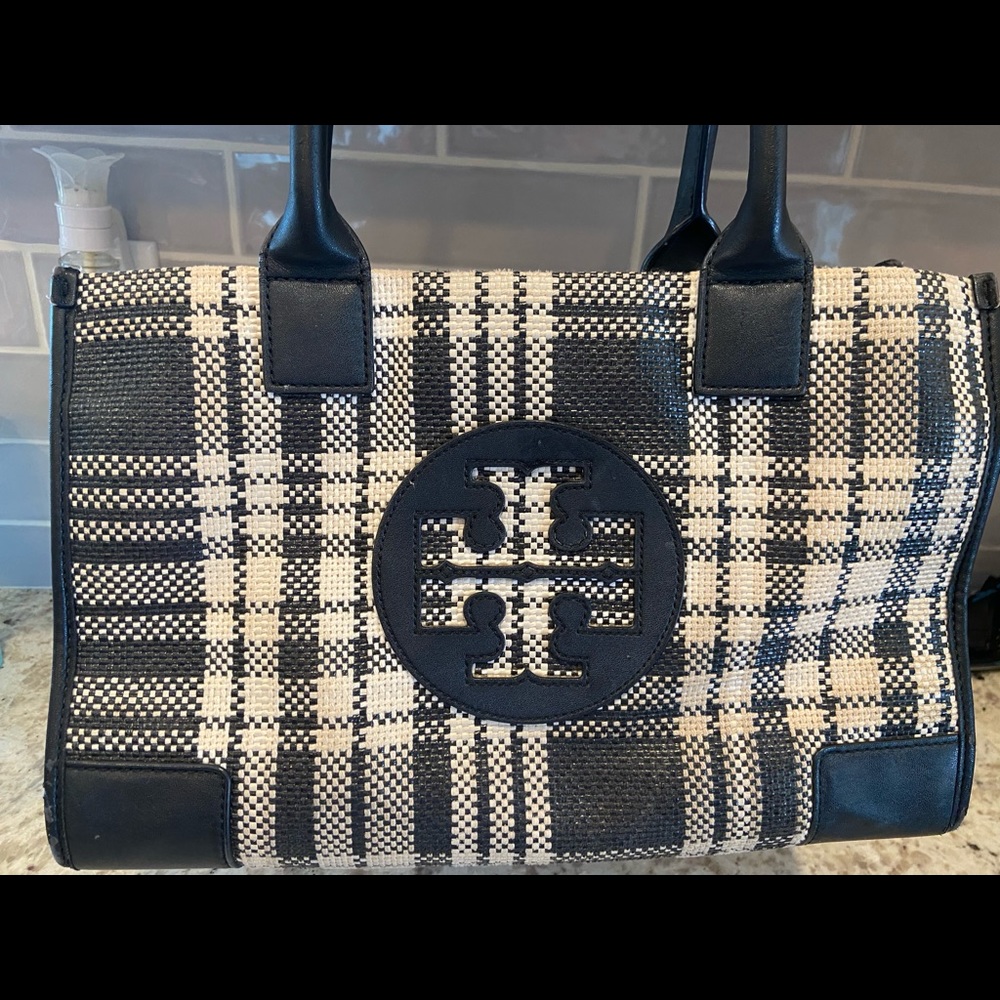 Tory Burch Mini Ella Plaid Tote